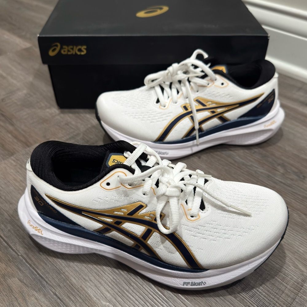 ASICS Gel-Kayano 30th Anniversary White Deep Ocean Running Sneakers